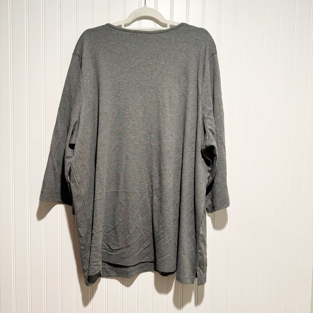Quacker Factory Gray Halloween Spider Web Rhinestone Top Plus Size 3X - Picture 6 of 6